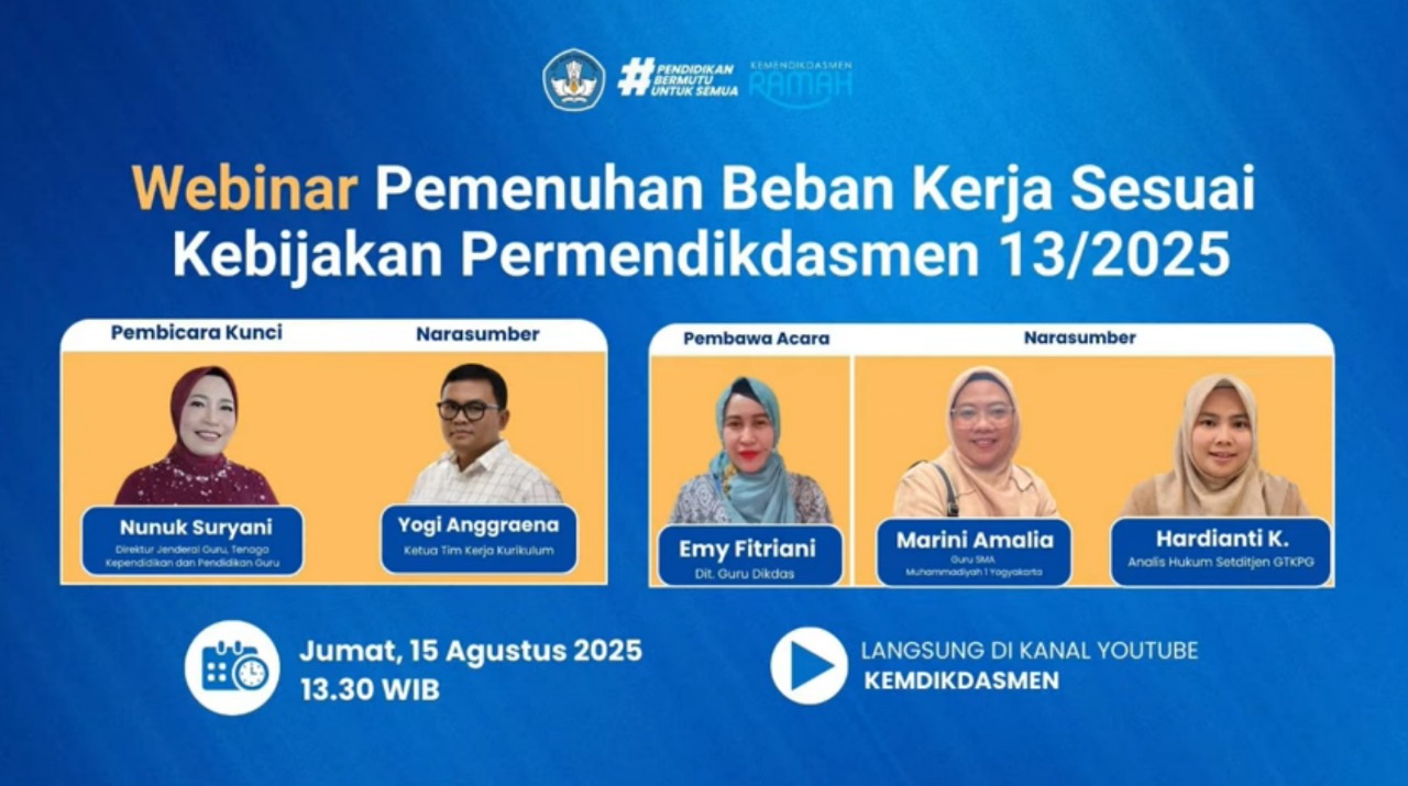 Webinar Nasional: Pemenuhan Beban Kerja Guru dan Penyesuaian Kurikulum 2025