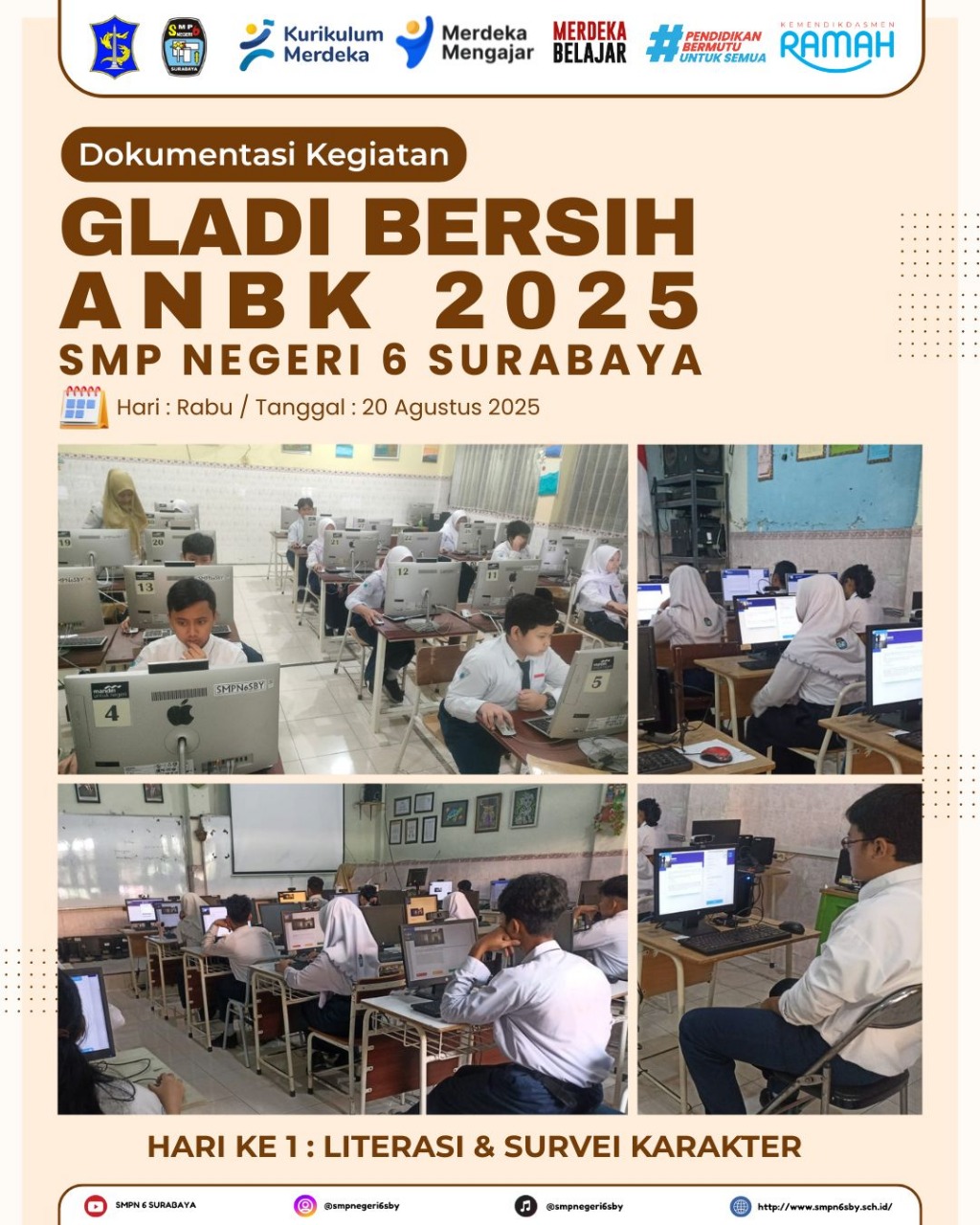🖥 SMP Negeri 6 Surabaya Sukses Gelar Gladi Bersih ANBK 2025