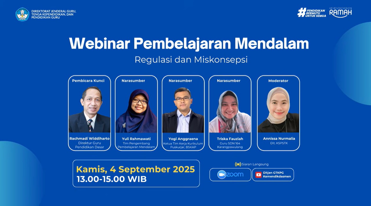Tim Kurikulum SMP Negeri 6 Surabaya Ikuti Webinar "Regulasi dan Miskonsepsi Pembelajaran Mendalam"