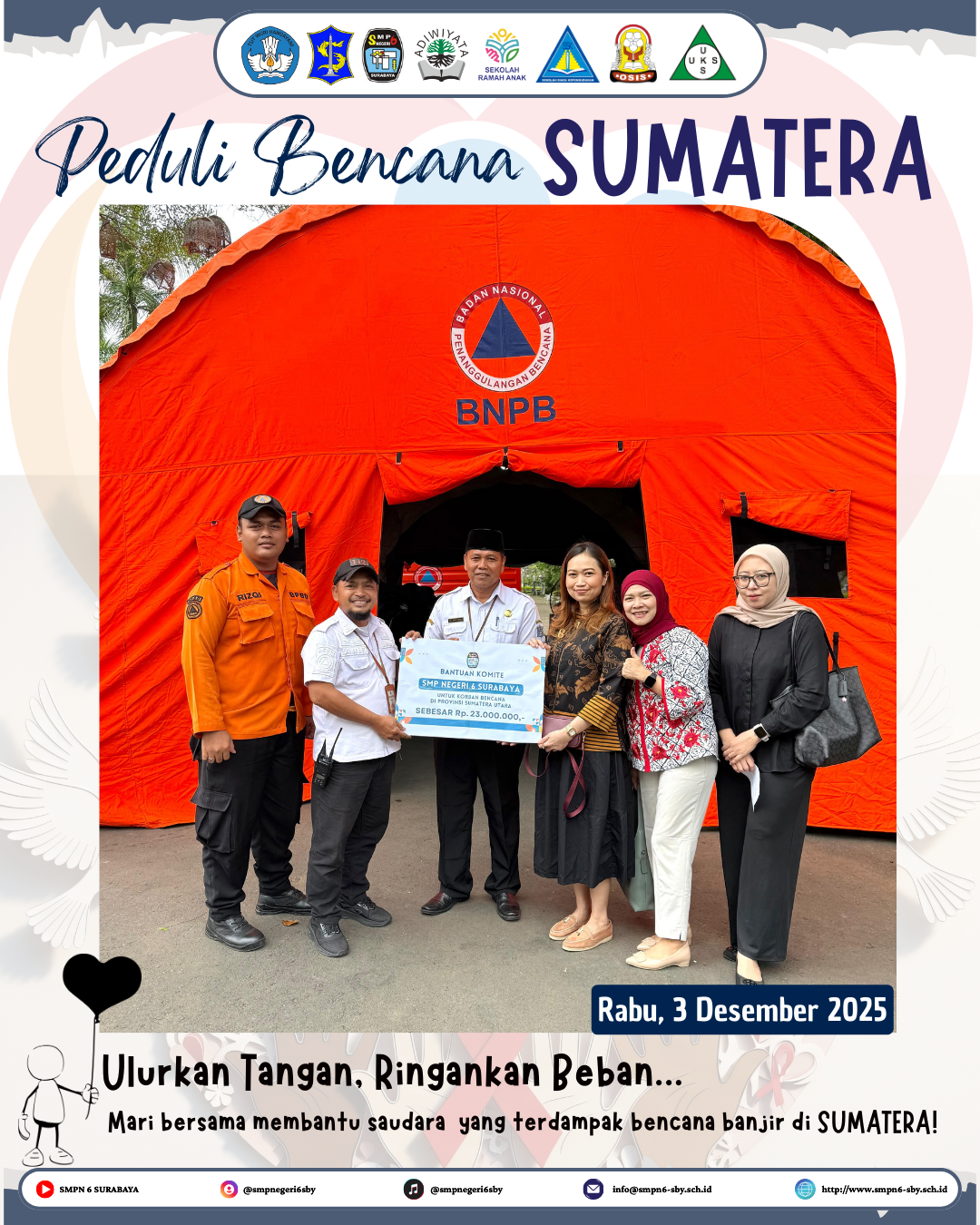 Peduli Bencana SUMATERA SMP Negeri 6 Surabaya