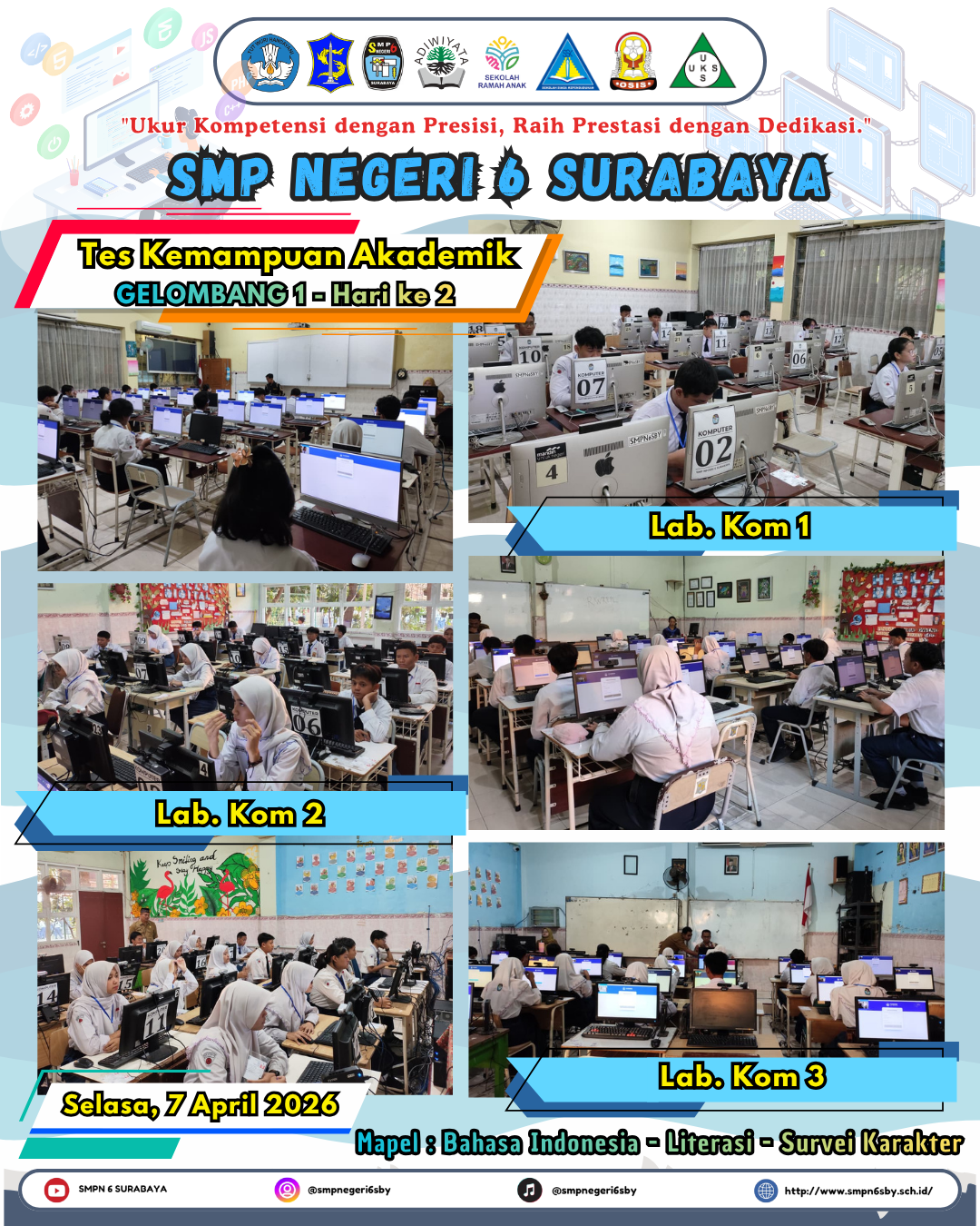 TKA Hari Ke-2: Menggali Kedalaman Literasi dan Karakter di SMPN 6 Surabaya
