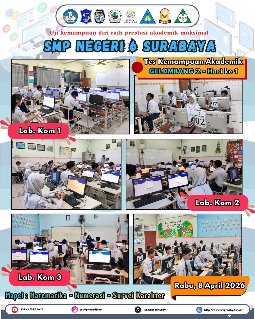 Di Hari Pertama TKA Gelombang 2 SMPN 6 Surabaya